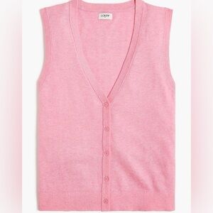 J. Crew Pink Button-Front Sleeveless Knit Vest